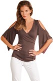 BL740-8 Top sexy cu decolteu in V si maneci tip clopot, M, M/L
