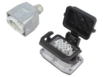 Conector HDC tată mamă 500V 16A 6 PIN 6PE drept foto