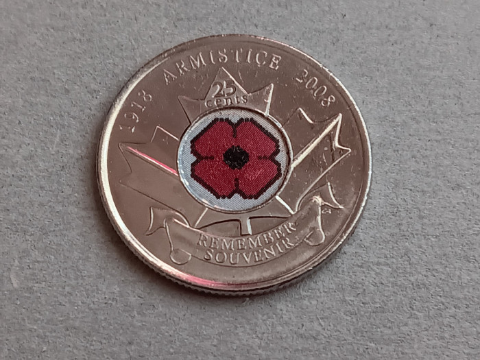 M3 C50 - Moneda foarte veche - Canada - 25 centi - Armistice Day - 2008