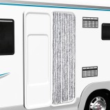 Perdea Insecte Chenille vidaXL, 56x185cm, Alb &amp; Gri, Multifuncțională, Ușoară, Ajustabilă, Montaj Ușor