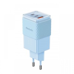 Mcdodo Incarcator Retea Port 2xType-C si 1xUSB-A Dichromatic GaN5 Mini, Fast Charging PD 67W, Albastru