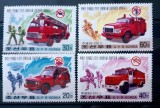 Korea 2001 mașini de pompieri, pompieri , serie 4v neștampilată