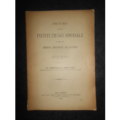 CONSTANTIN CHIRICESCU - PRIVIRE ASUPRA INSTITUTIUNEI SINODALE (1909)