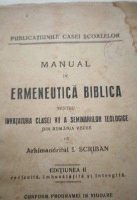 MANUAL DE ERMENEUTICA BIBLICA SCRIBAN 1922 foto