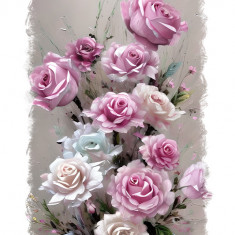 Sticker decorativ, Trandafiri, Roz, 85 cm, 9250ST