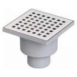 Cumpara ieftin Sifon din plastic pentru pardoseala, cu iesire jos, gri, 100 x 100 mm, iesire 50 mm