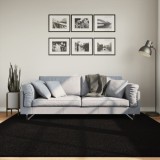 Cumpara ieftin Covor HUARTE, fir scurt, moale și lavabil, negru, 200x200 cm