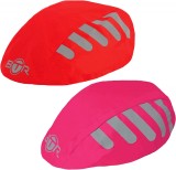 Set de 2 huse impermeabile pentru casca bicicleta BTR, rosu/roz, reflectorizante
