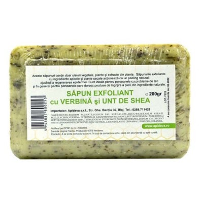 Sapun Exfoliant cu Verbina si Unt de Shea 200 grame Apidava foto