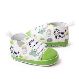 Tenisi albi cu verde pentru bebelusi - Cow (Marime Disponibila: 6-9 luni