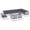 Set mobilier gradina cu perne, 10 piese, alb, lemn masiv de pin