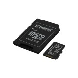Card memorie KINGSTON 64GB Canvas Select Plus cu SD adaptor, MicroSDTM HC UHS-I, Clasa 10, V10, UHS-I U1, performanta Android A1