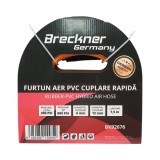 Furtun aer compresor profesional 7.5m din PVC si cuplare rapida universala Breckner Germany