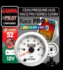 Ceas bord presiune ulei, Race Pro serie 52mm, 7 culori - CBPU108 foto