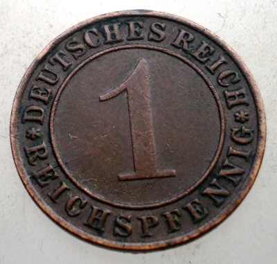 B.276 GERMANIA WEIMAR 1 REICHSPFENNIG 1935 D foto