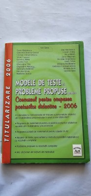 MODELE DE TESTE SI PROBLEME PROPUSE PENTRU CONCURSUL PENTRU OCUPAREA POSTURILOR DIDACTICE TITULARIZAREA ION SAVU CERCEL CHITES foto