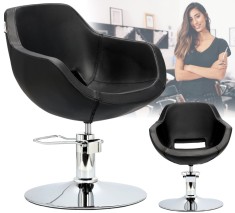 Scaun de coafat Laura hidraulic rotativ pentru salonul de coafură Suport cromat scaun de coafor