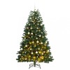 VidaXL Brad Crăciun artificial articulat cu 300 LED-uri/globuri 180 cm