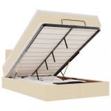 Cumpara ieftin Cadru de pat otoman cu saltea crem 120x200cm stofa