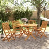 Gossi set mobilier de gradina pliabil, 5 piese, lemn masiv de acacia