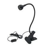 Lampă lanternă LED cu clește, flexibilă cu conector USB, 3V/5V, negru