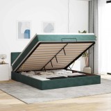 Gossi cadru de pat otoman cu saltea verde inchis 160x200cm catifea