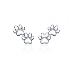 Cercei din argint 925 Cat Pet Footprint foto