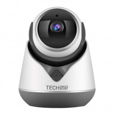 Camera Supraveghere Techstar® CR-19Y, Full HD, Night Vision, Detectare Miscare, MicroSD Card, Conexiune Hotspot Wireless, Port LAN