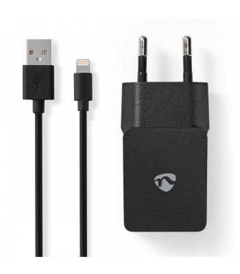 Alimentator 110-240V - USB x1 iesire 2.4A negru cablu Lighting inclus certificat MFi NEDIS foto