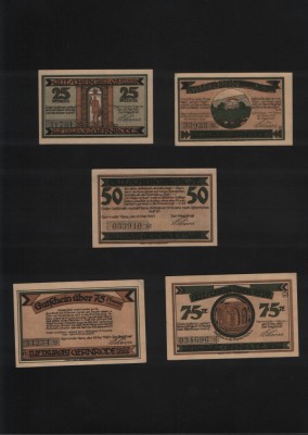 Notgeld Set 2x25 + 50 + 2x75 pf Gernrode foto