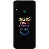 Husa silicon pentru Huawei Y9 2019, Jesus Paints A Smile In Me