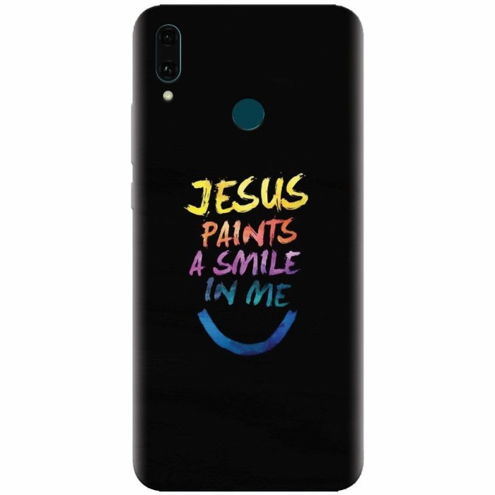 Husa silicon pentru Huawei Y9 2019, Jesus Paints A Smile In Me