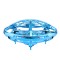 Mini drona OZN disc zburator interactiv cu 5 senzori infrarosu lumina LED YC Toys bleu
