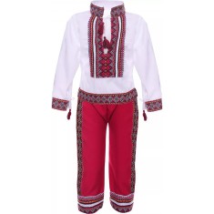 Costum Popular pentru baieti, rosu 3 ani 98 foto