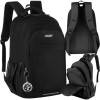 Ghiozdan rucsac scolar 30L, negru, cu breloc , dimensiuni 50x28x19cm