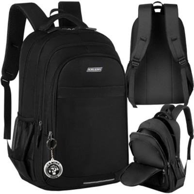Ghiozdan rucsac scolar 30L, negru, cu breloc , dimensiuni 50x28x19cm foto