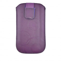 Husa universala tip saculet, din piele ecologica, Esperanza 90662, dimensiune M, 125 x 75 x 15mm, violeta