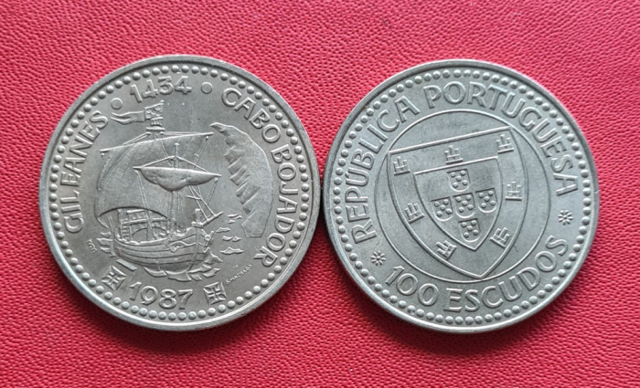 Portugalia 100 escudos 1987 Cabo Bojardor