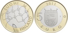 Finlanda moneda comemorativa 5 euro 2011 - Regiunea Aland - UNC foto