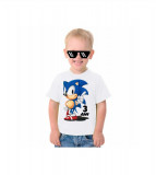 Tricou pentru copii personalizat cu Sonic si varsta, cod produs T40