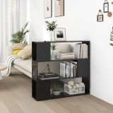VidaXL Bibliotecă/Separator cameră, negru extralucios, 100x24x94 cm