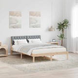 vidaXL Cadru de pat Maro și gri deschis 160 x 200 cm Lemn masiv de pin 878594