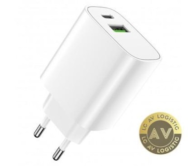 Incarcator Retea Forever LS-04 20W 3A 1 x USB-A - 1 x USB-C Alb foto