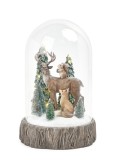 Decoratiune Craciun sticla polirasina multicolora cu leduri &Oslash;22,6x35,6h