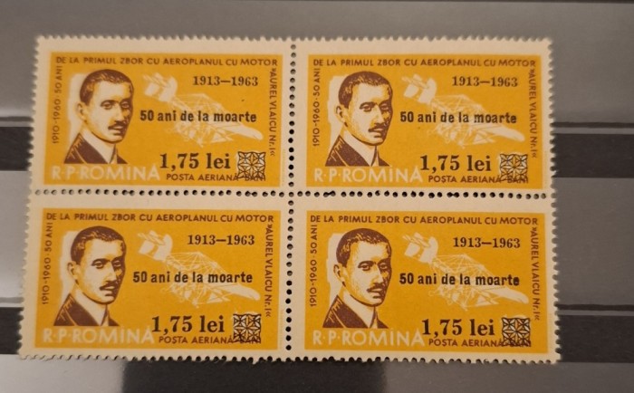 Romania MNH 1963 - 50 de ani de la moartea lui Aurel Vlaicu - LP 567 X4