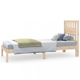 Cumpara ieftin Cadru de pat mic single, 75x190 cm, lemn masiv de pin