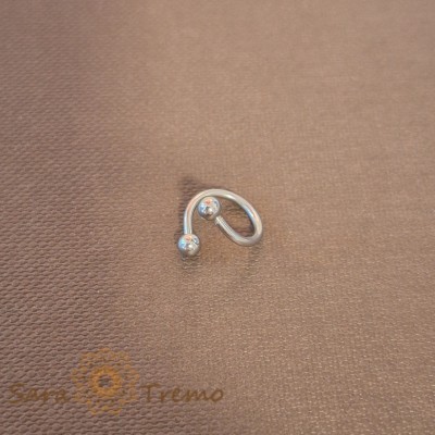 Piercing Spiralat Titan cu Bile Mici cu Filet foto