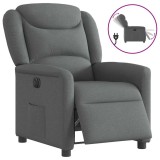 VidaXL Fotoliu rabatabil electric, gri &icirc;nchis, material textil