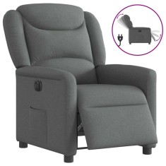 vidaXL Fotoliu rabatabil electric, gri &icirc;nchis, material textil 3303175