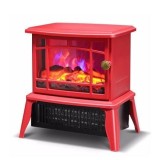 Semineu electric eMazing, dimensiune 25 x 16 x 25 cm, putere 1500W, efect flacără, roșu intens